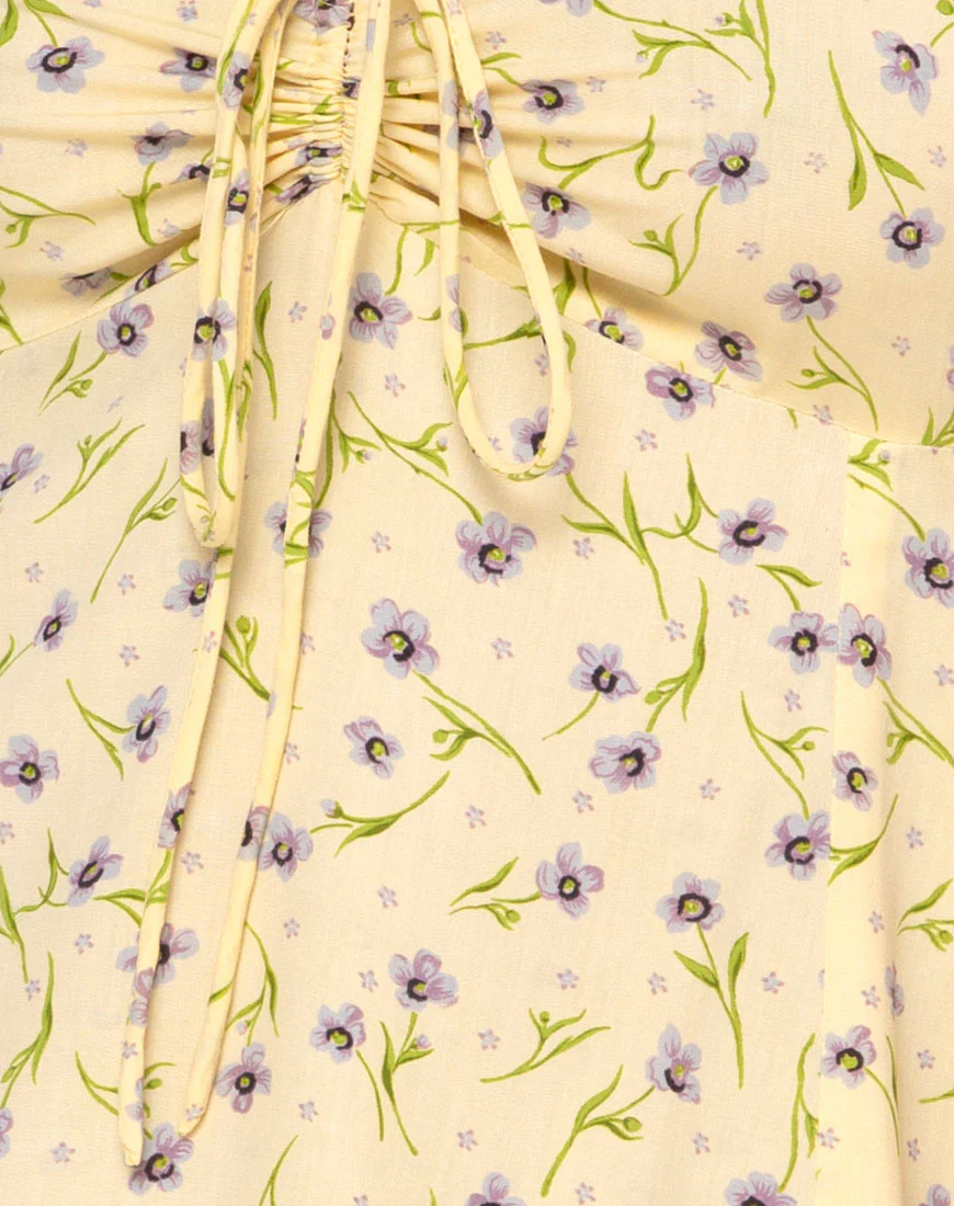 Carie Dress in Wild Flower Lemon Drop - Image 7