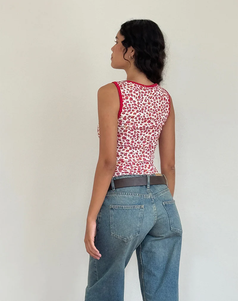 Carili Vest Top in Strawberry 2023 Print - Image 4