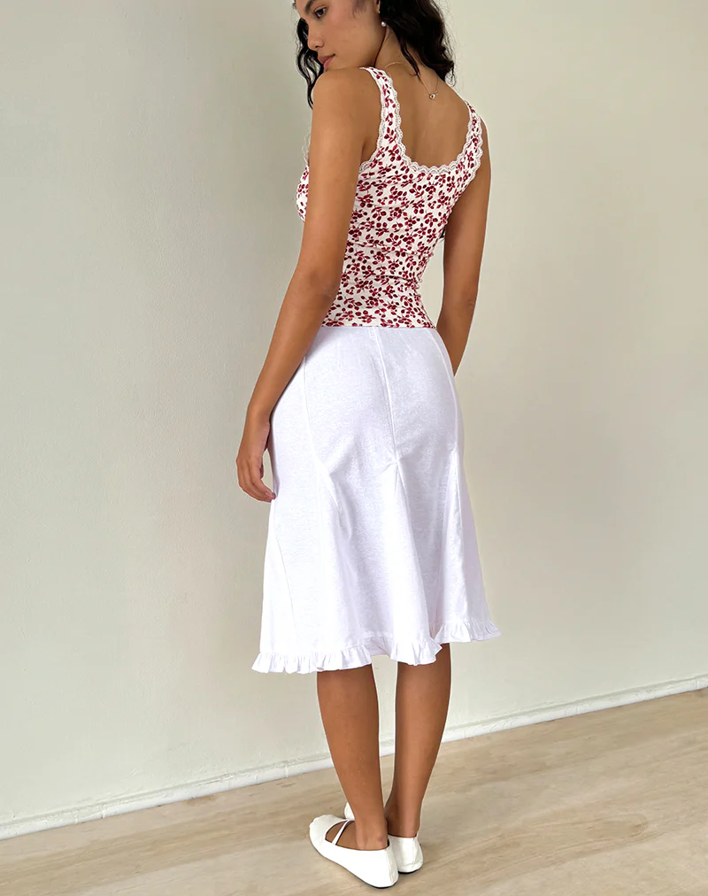 Carillo Top in Summer Strawberry Off White - Image 4