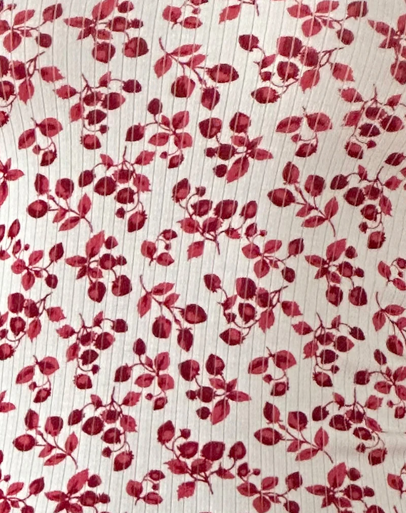 Carillo Top in Summer Strawberry Off White - Image 5