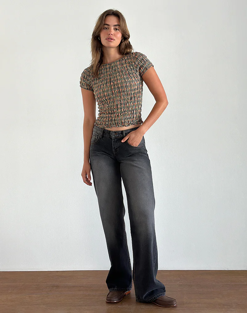 Caripa Shirred Top in Country Check - Image 4