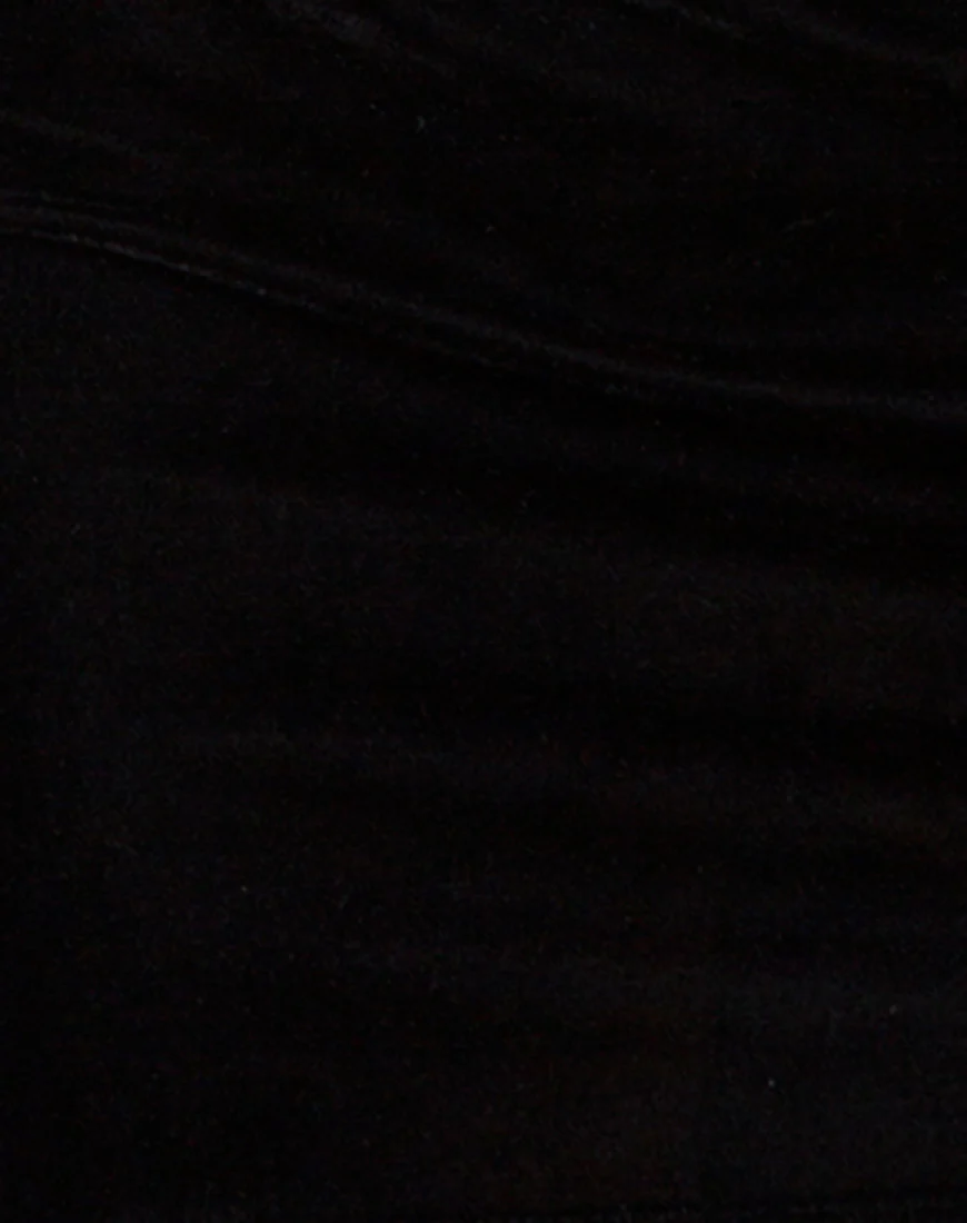 Caris Bodycon Dress in Velvet Pearl Black - Image 5