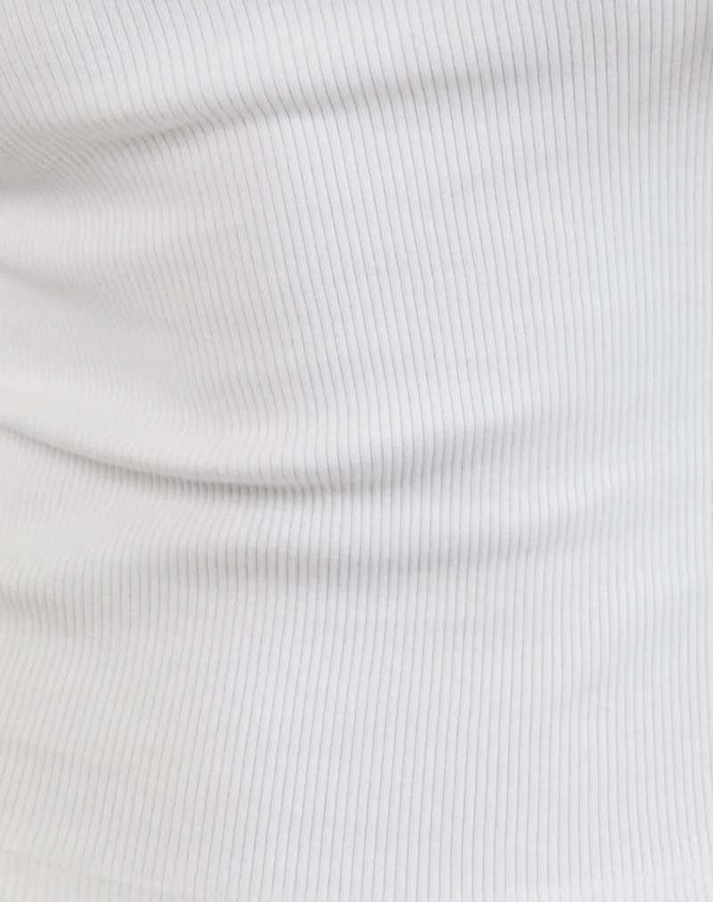Cariter Racer Vest Top in Ribbed White - Image 7