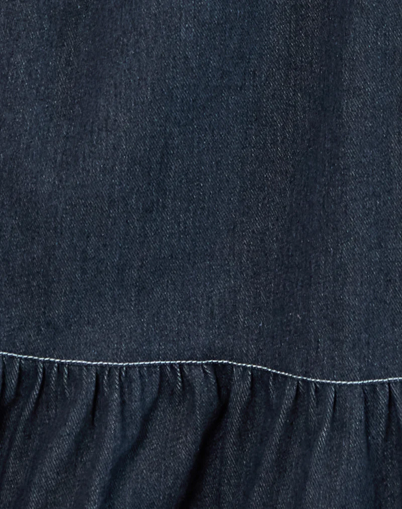 Carlisle Mini Dress in Chambray Indigo - Image 6
