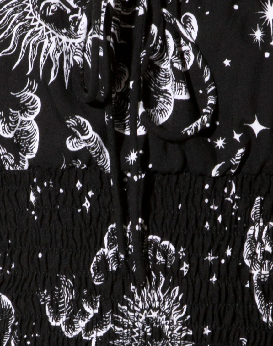 Carmen Longsleeve Top in Night Sky Black - Image 5