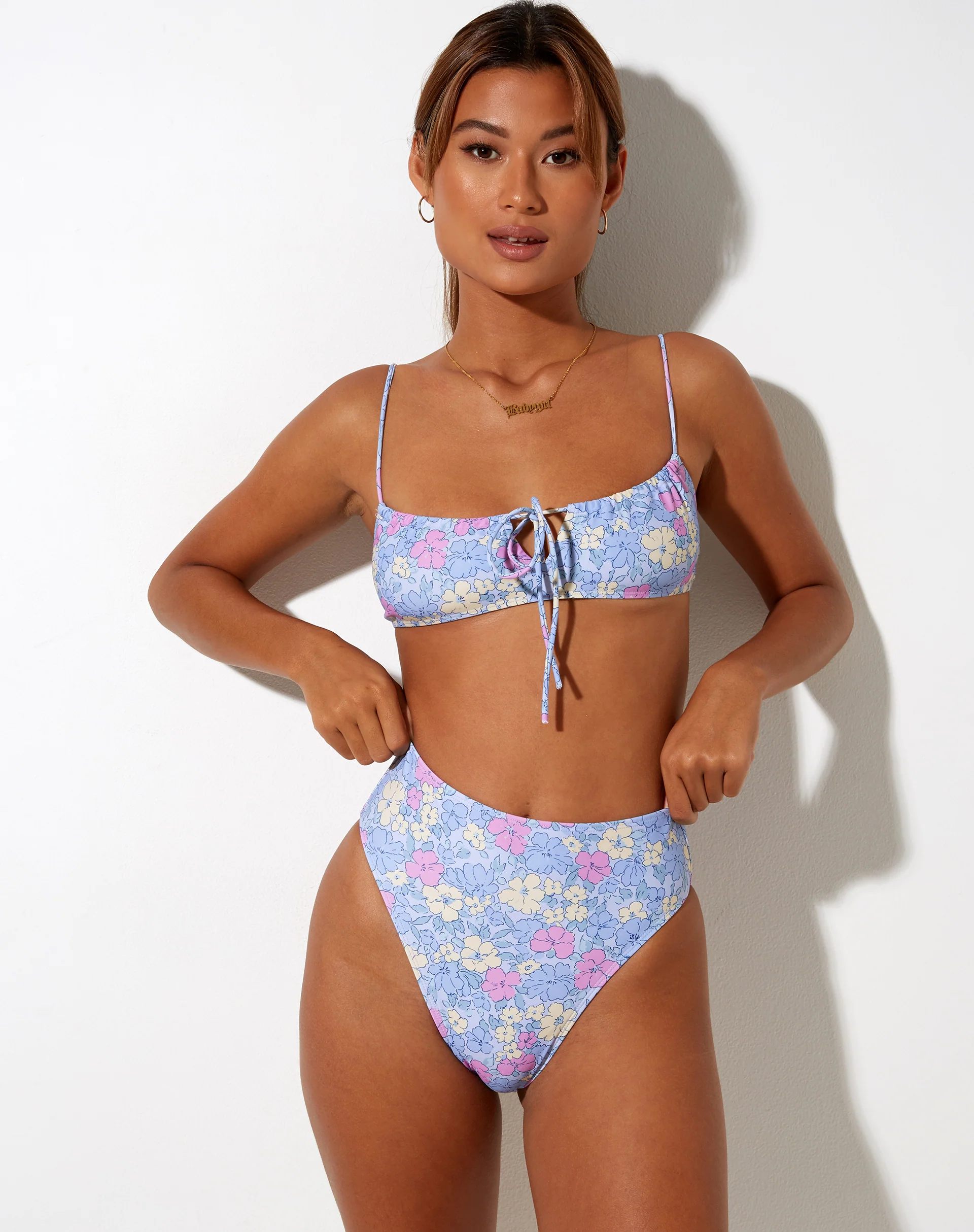 Carmeson Bikini Bottom in Washed Out Pastel Floral - Image 4