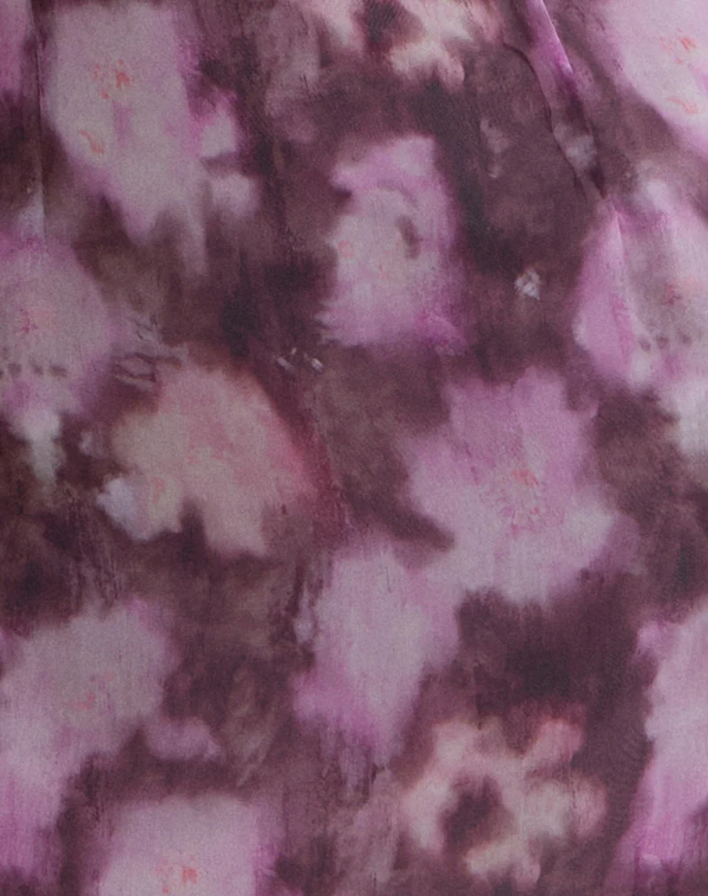 Carmila Mini Dress in Chiffon Floral Purple - Image 6