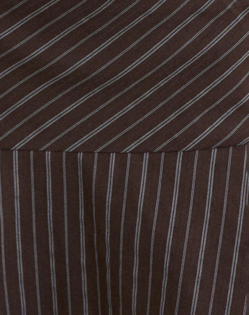 Carnila Skort in Tailoring Pinstripe Brown - Image 6