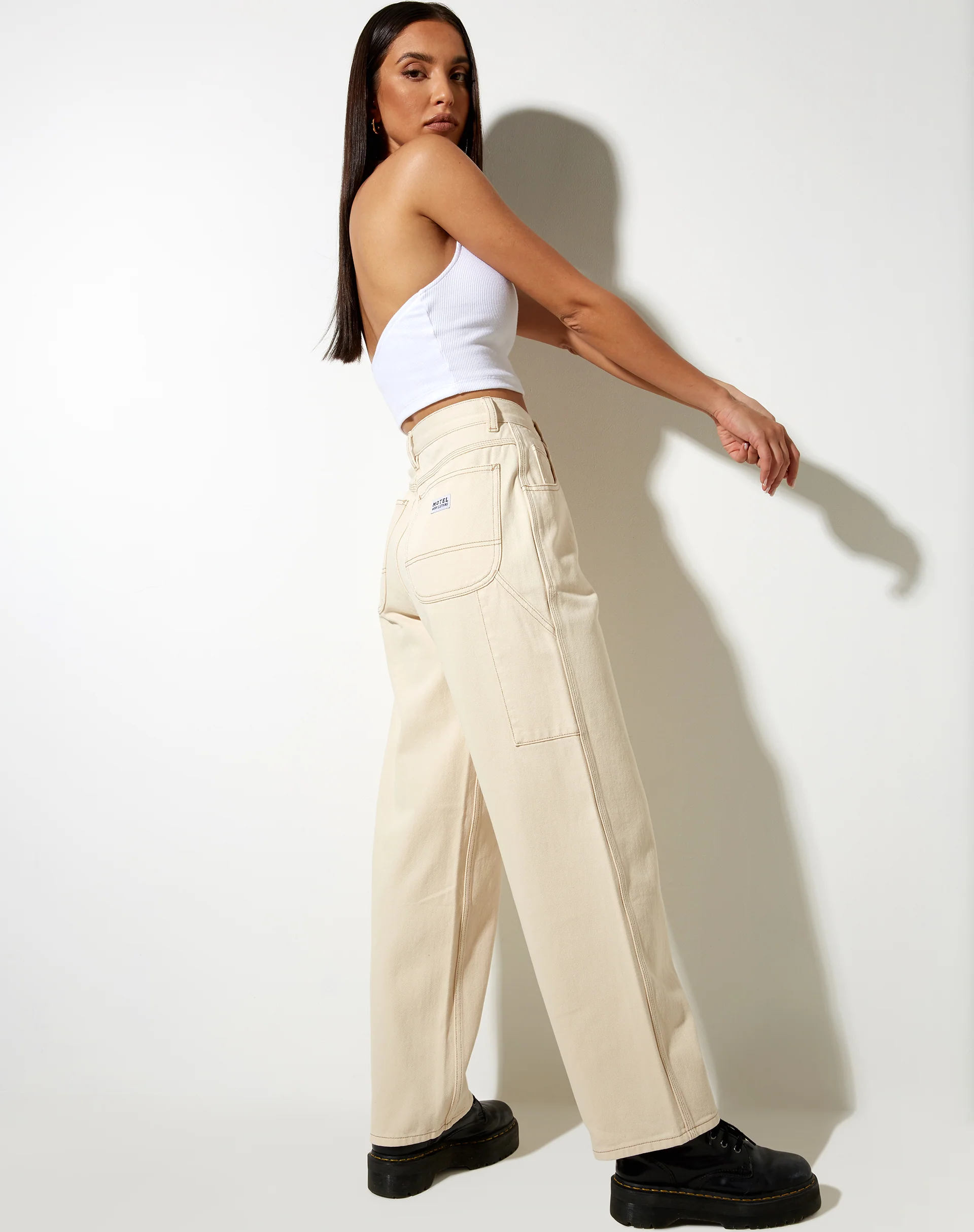 Carpenter Jeans in Ecru - Image 4