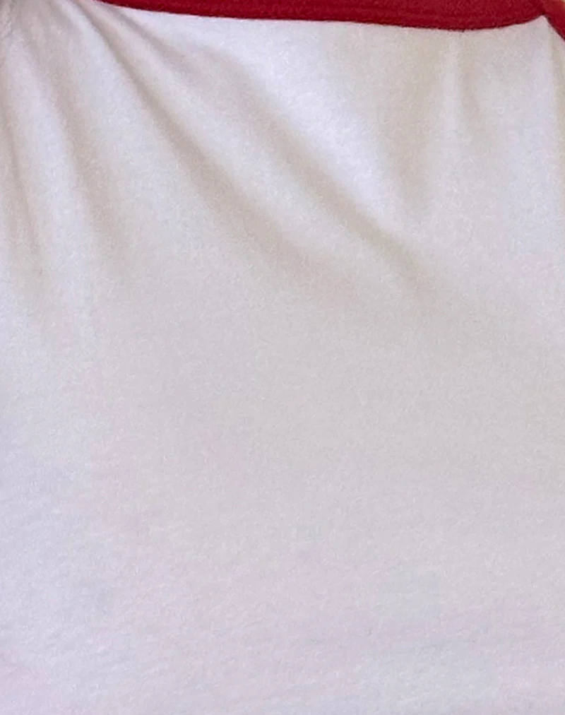 Carti Vest Top in White with Red Binding - Image 5
