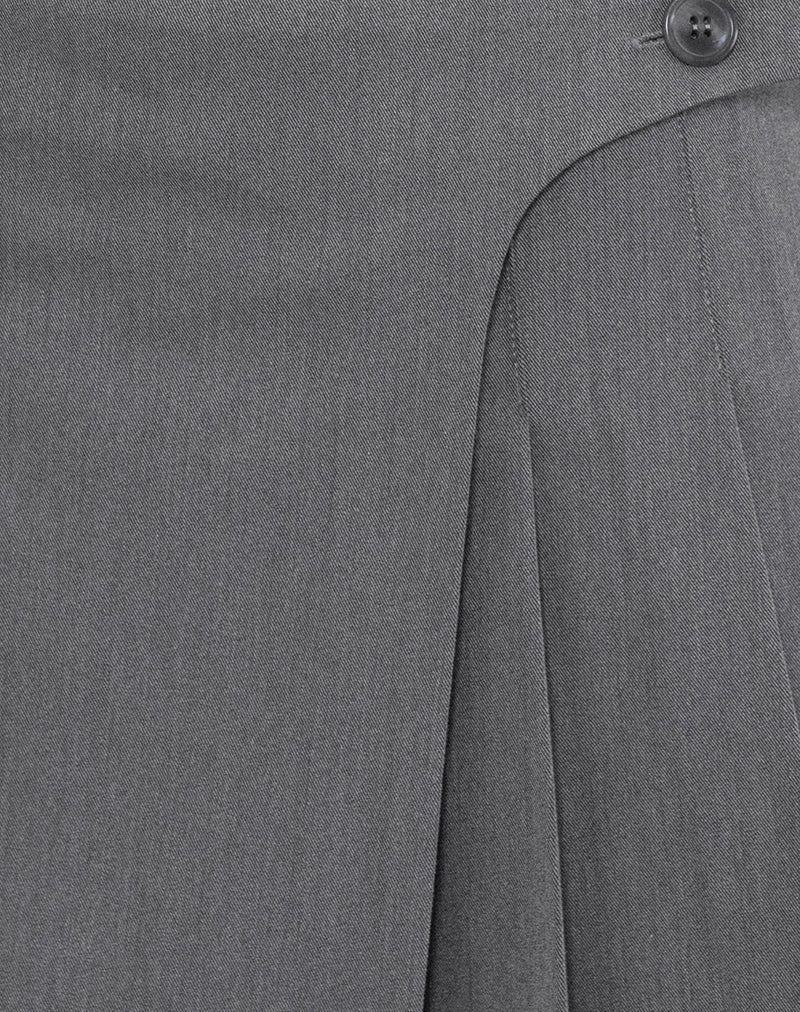 Carwita Panel Wrap Mini Skirt in Charcoal - Image 6