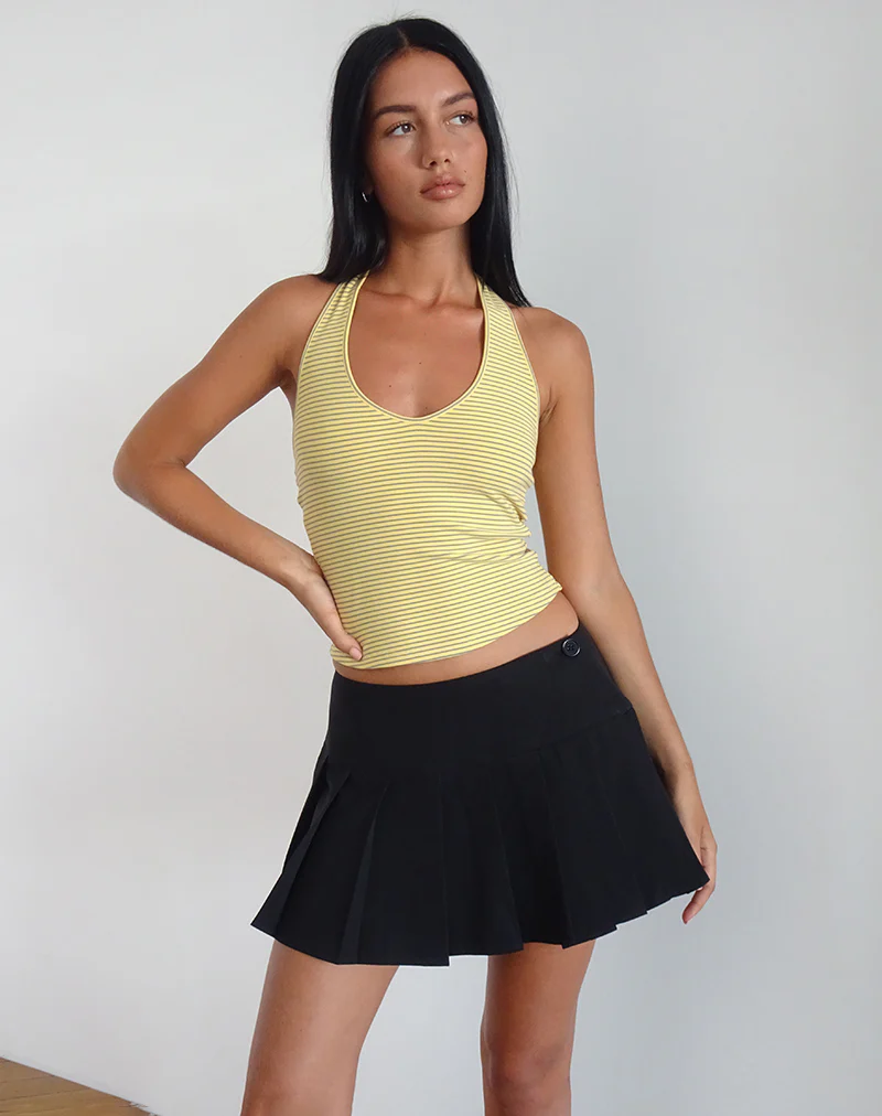 Casini Mini Skirt in Soft Tailoring Black - Image 4