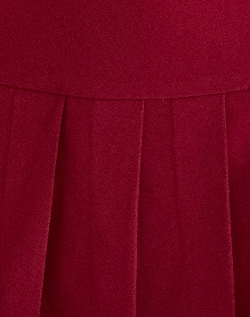 Casini Mini Skirt in Soft Tailoring Burgundy - Image 6