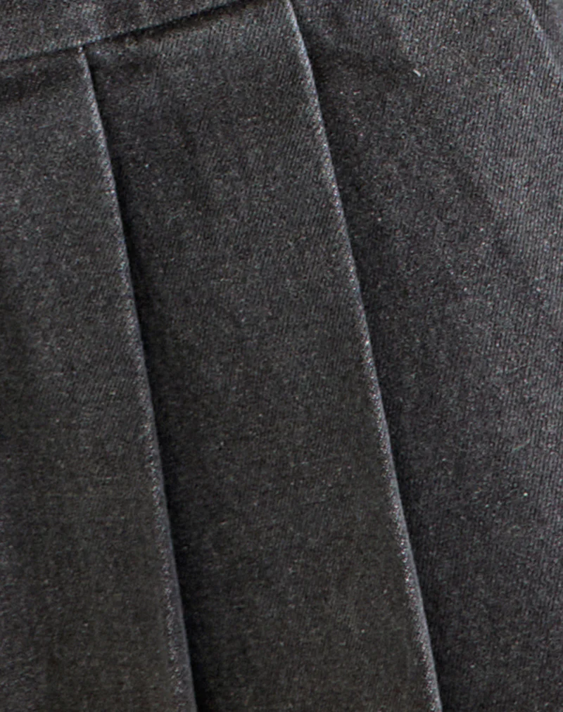 Casna Pleated Mini Skirt in Denim Grey Wash - Image 7