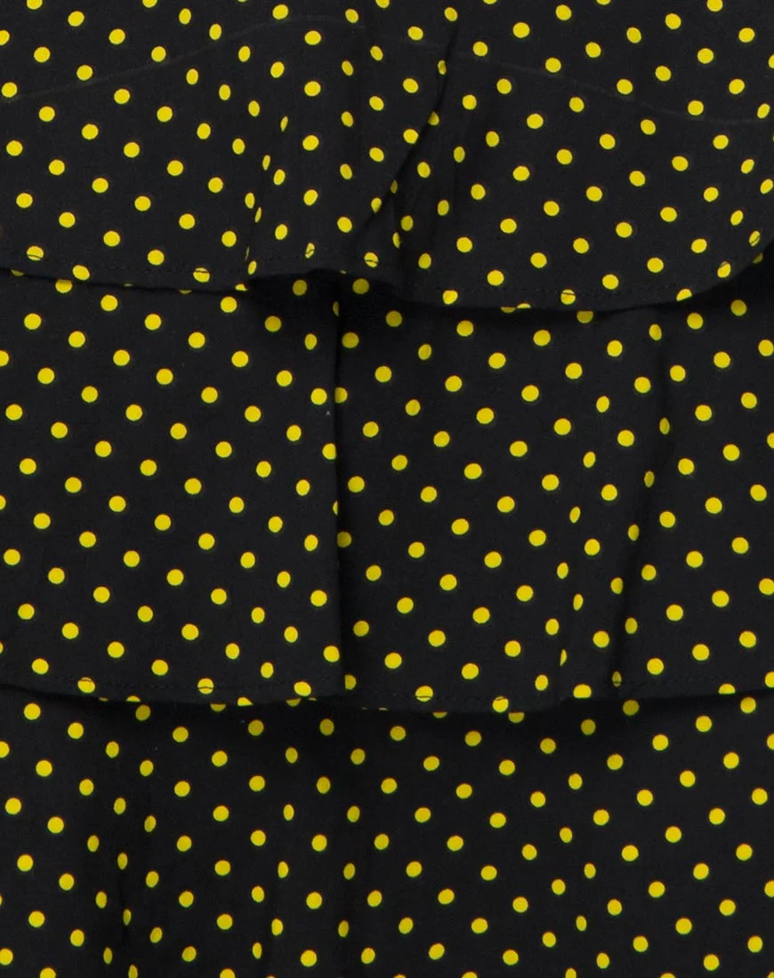 Casseyette Skirt in Yellow and Black Polka Dot - Image 5