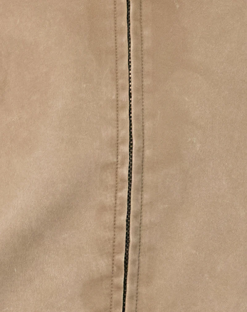 Catalin Jacket In Worn PU Sand - Image 7