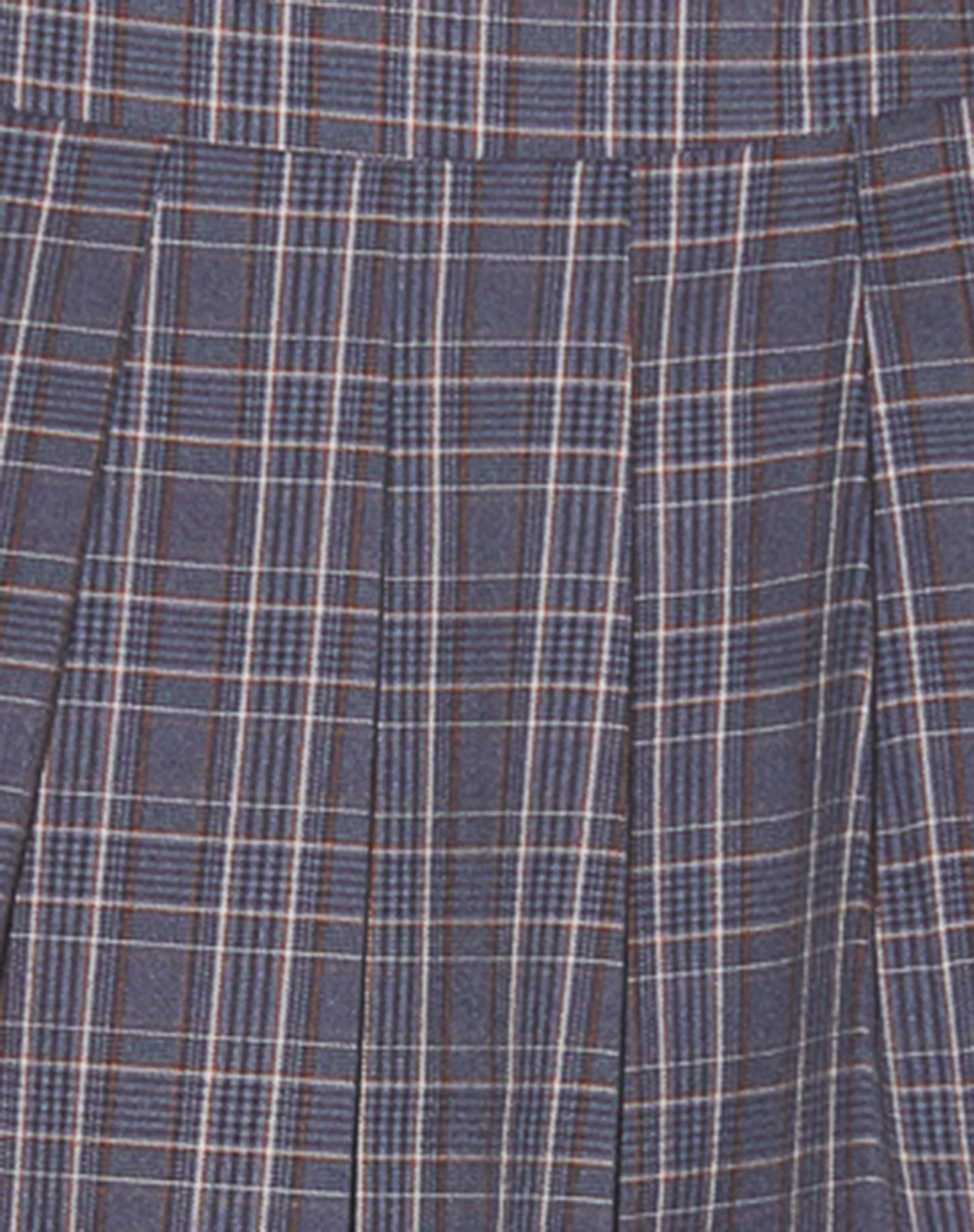 Catelyn Pleated Midi Skirt in Navy Check - Image 5