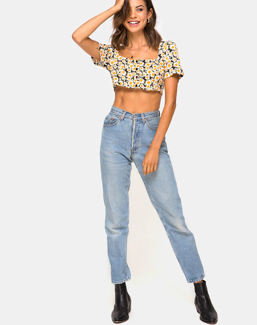 Cavazza Crop Top in Delightful Daisy - Image 3