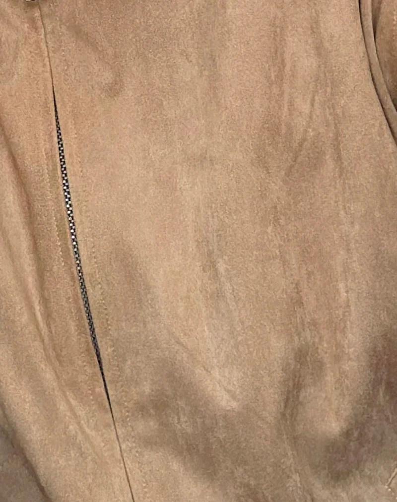 Cavita Jacket in Faux Suede Tan - Image 6