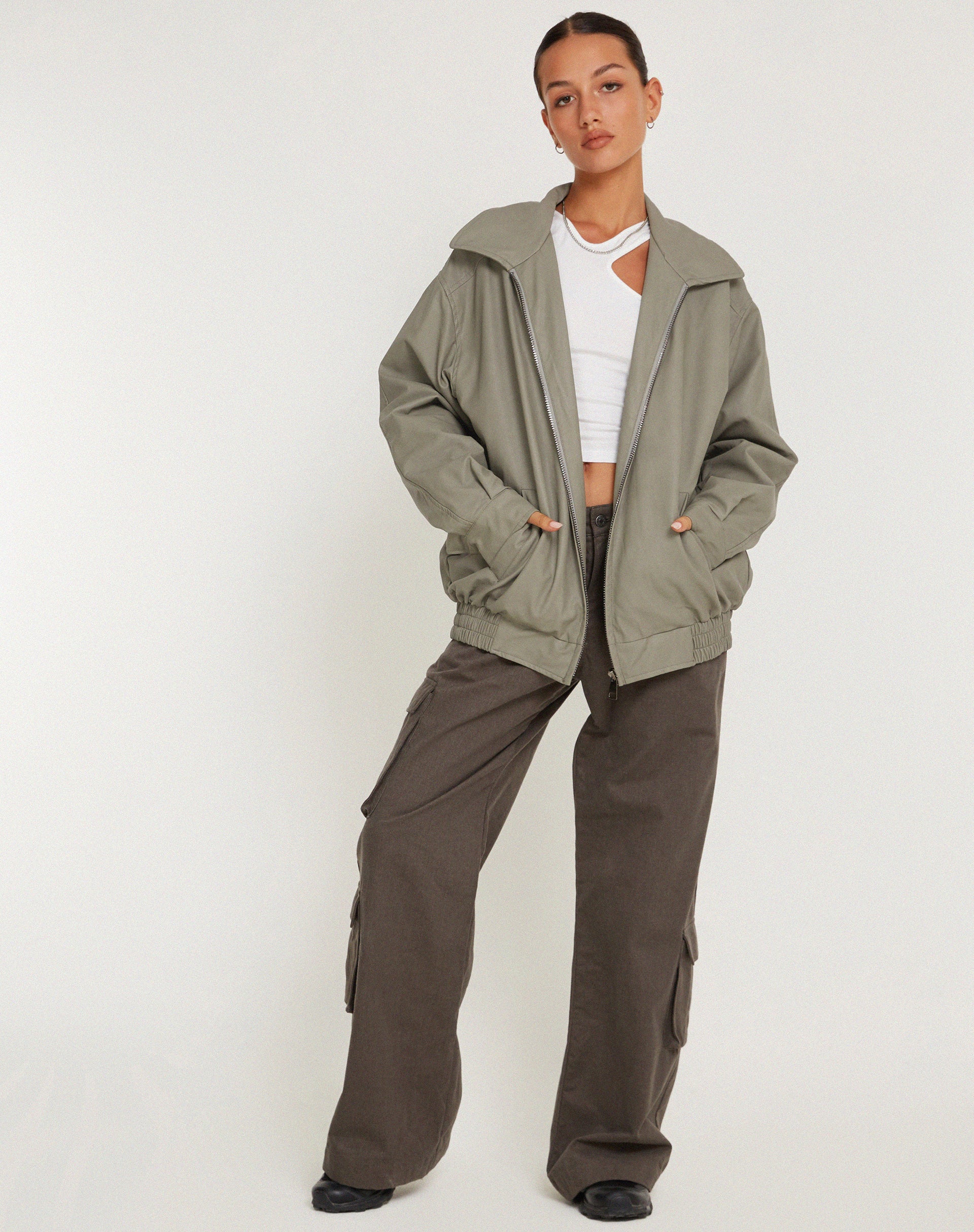 Cavita Jacket in PU Grey - Image 5