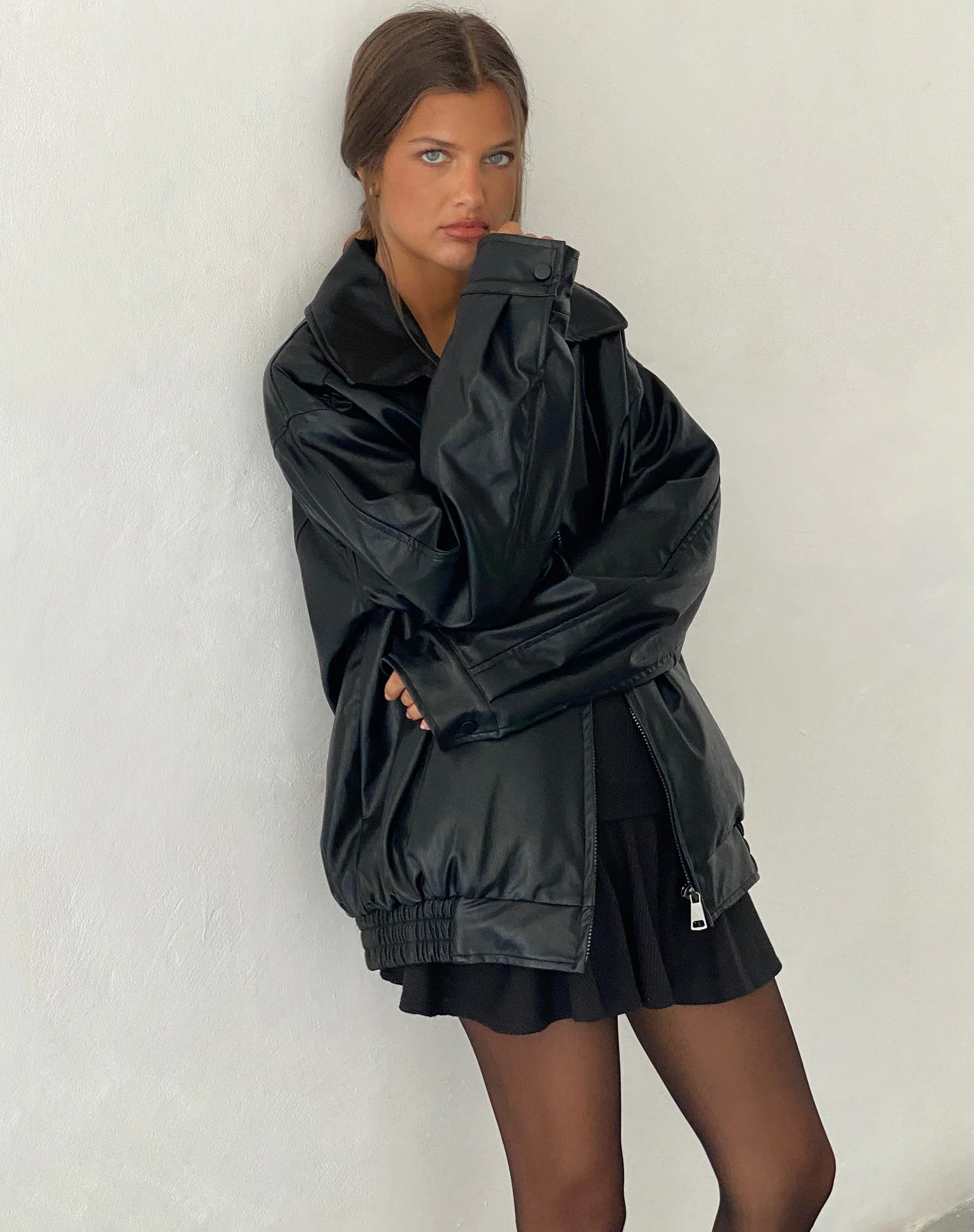 Cavita Jacket in Pu Black - Image 5