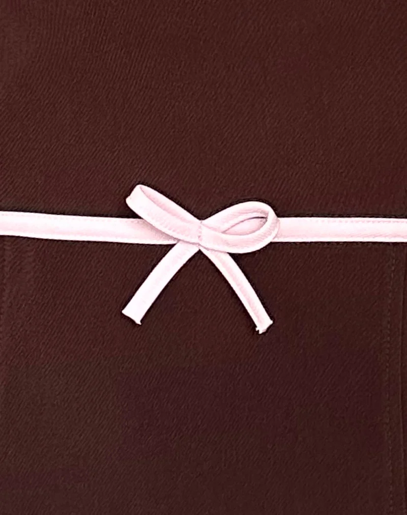 Ceisya Corset Top in Bitter Chocolate with Pink Bow - Image 6