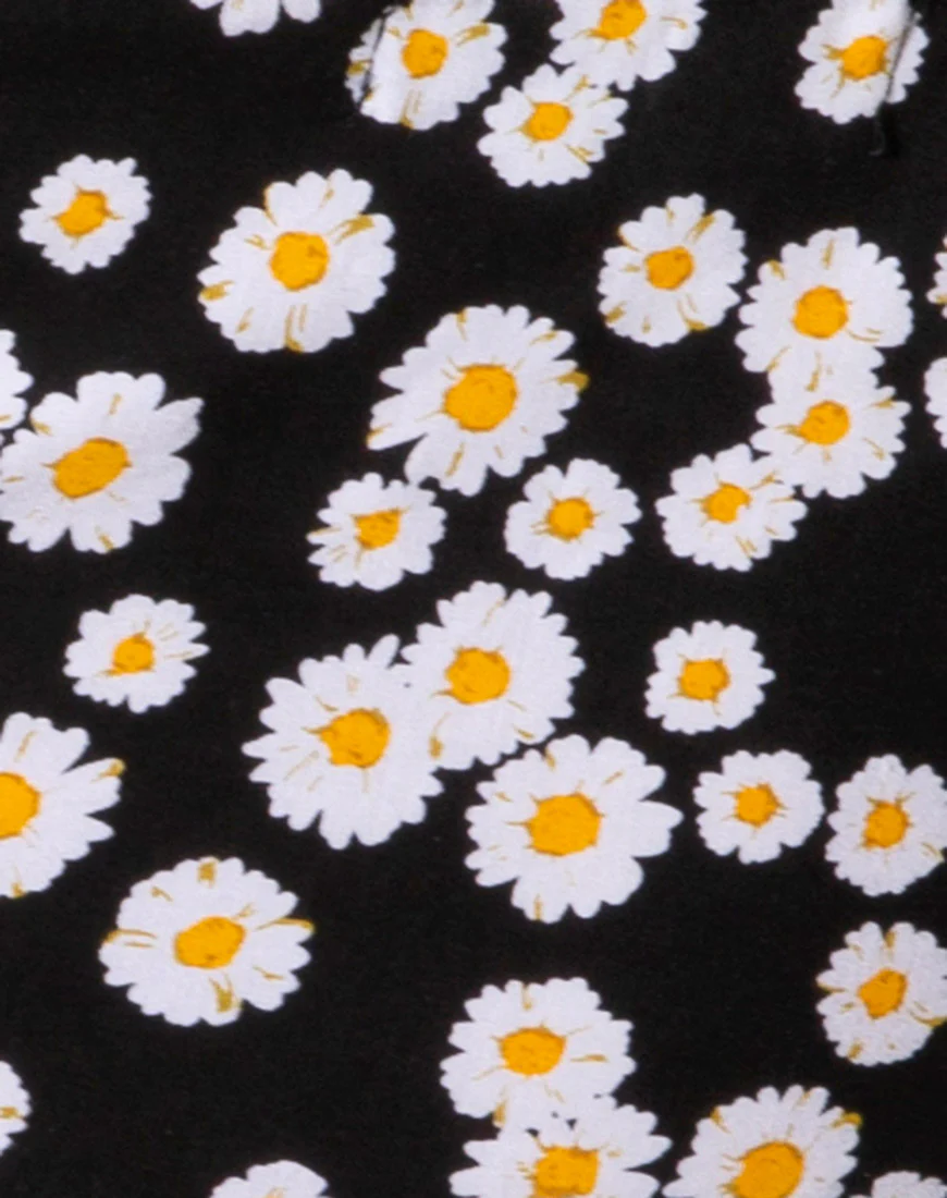 Celinda Crop Top in Mini Daisy Black - Image 7