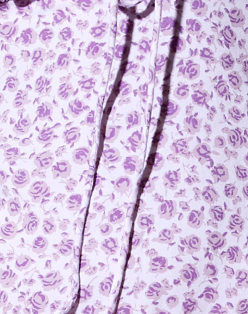 Cello Midi Dress in Ditsy Rose Lilac - Image 5