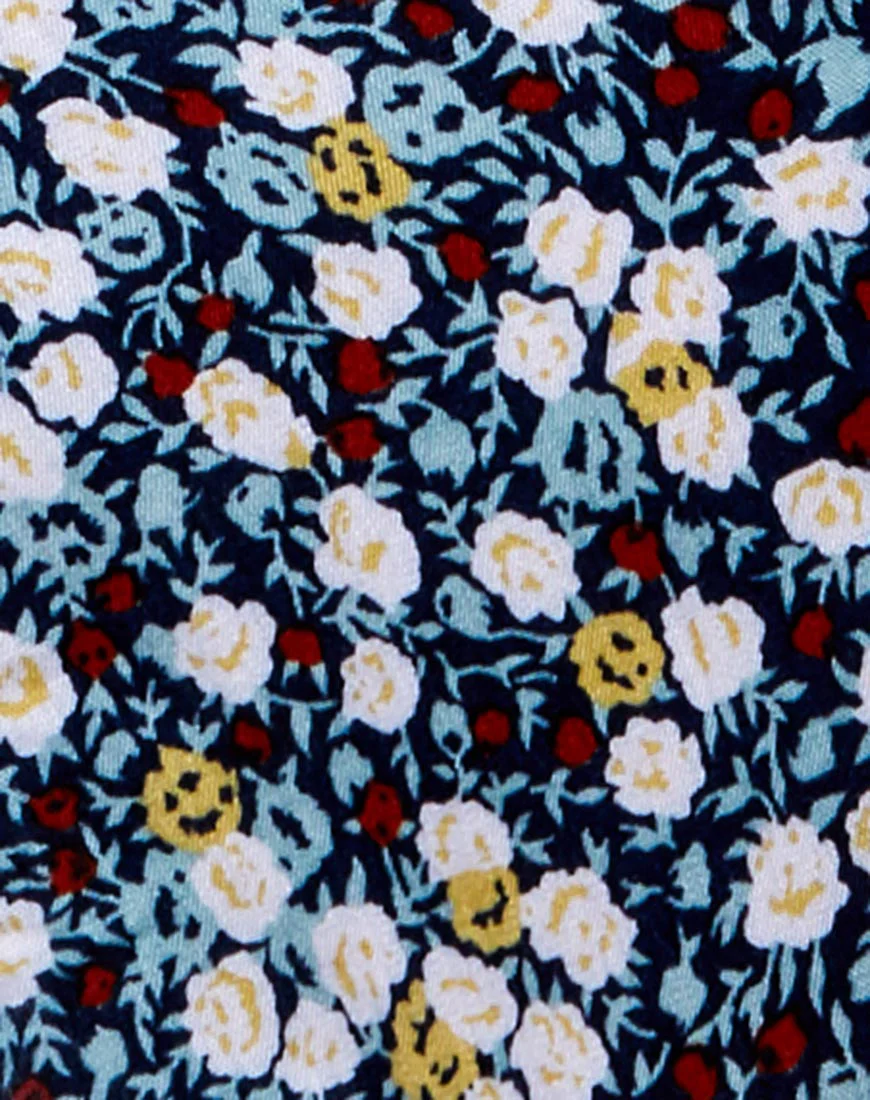 Cello Midi Dress in Floral Field Navy - Image 5