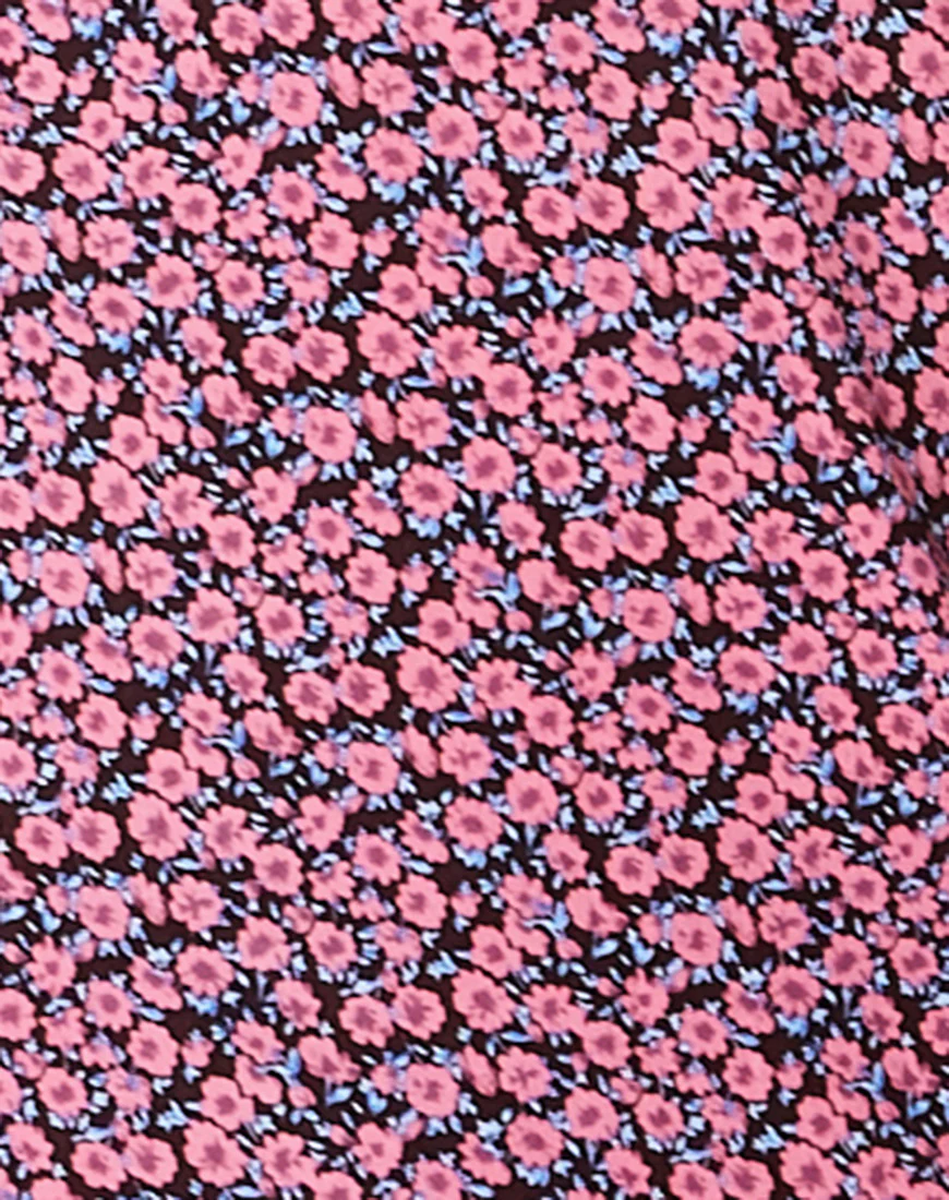 Cello Midi Dress in Floral Fun Pink - Image 5