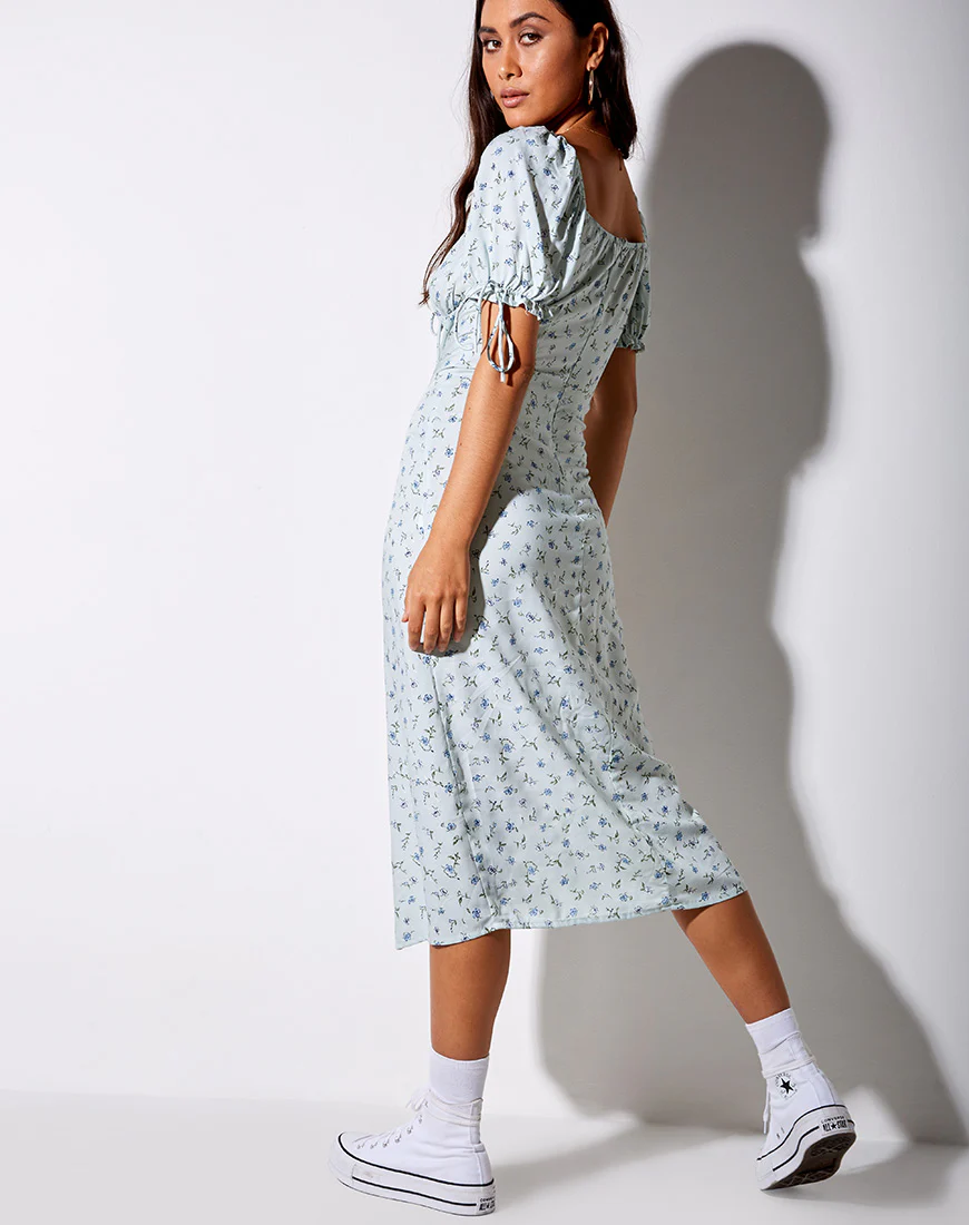 Cello Midi Dress in Pretty Petal Green - Image 2