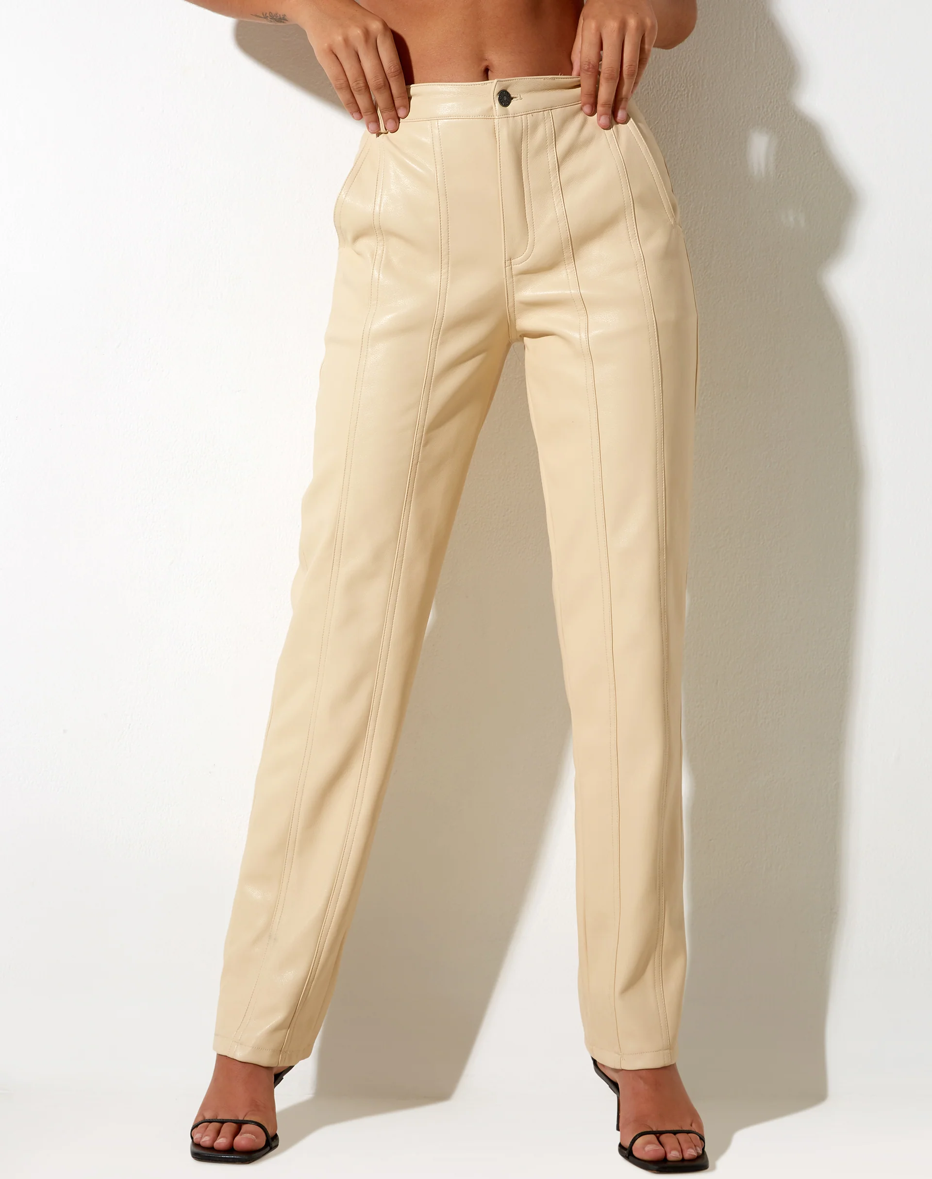 Centa Trouser in PU Butter - Image 3