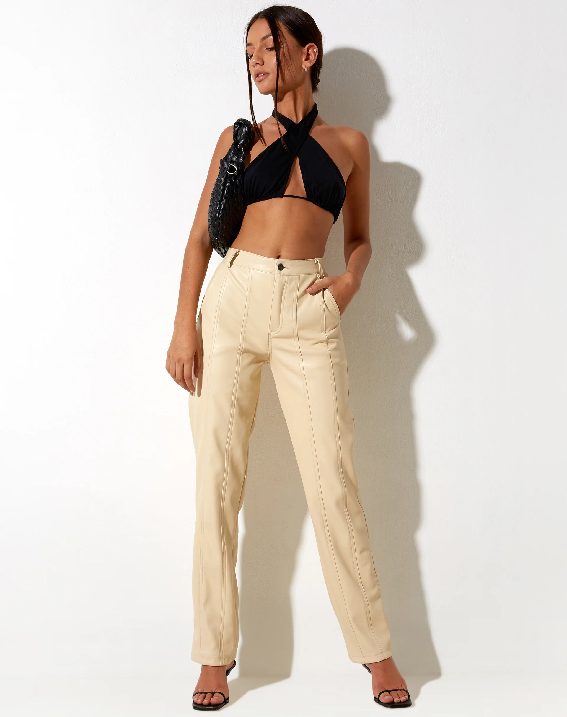 Centa Trouser in PU Butter - Image 4