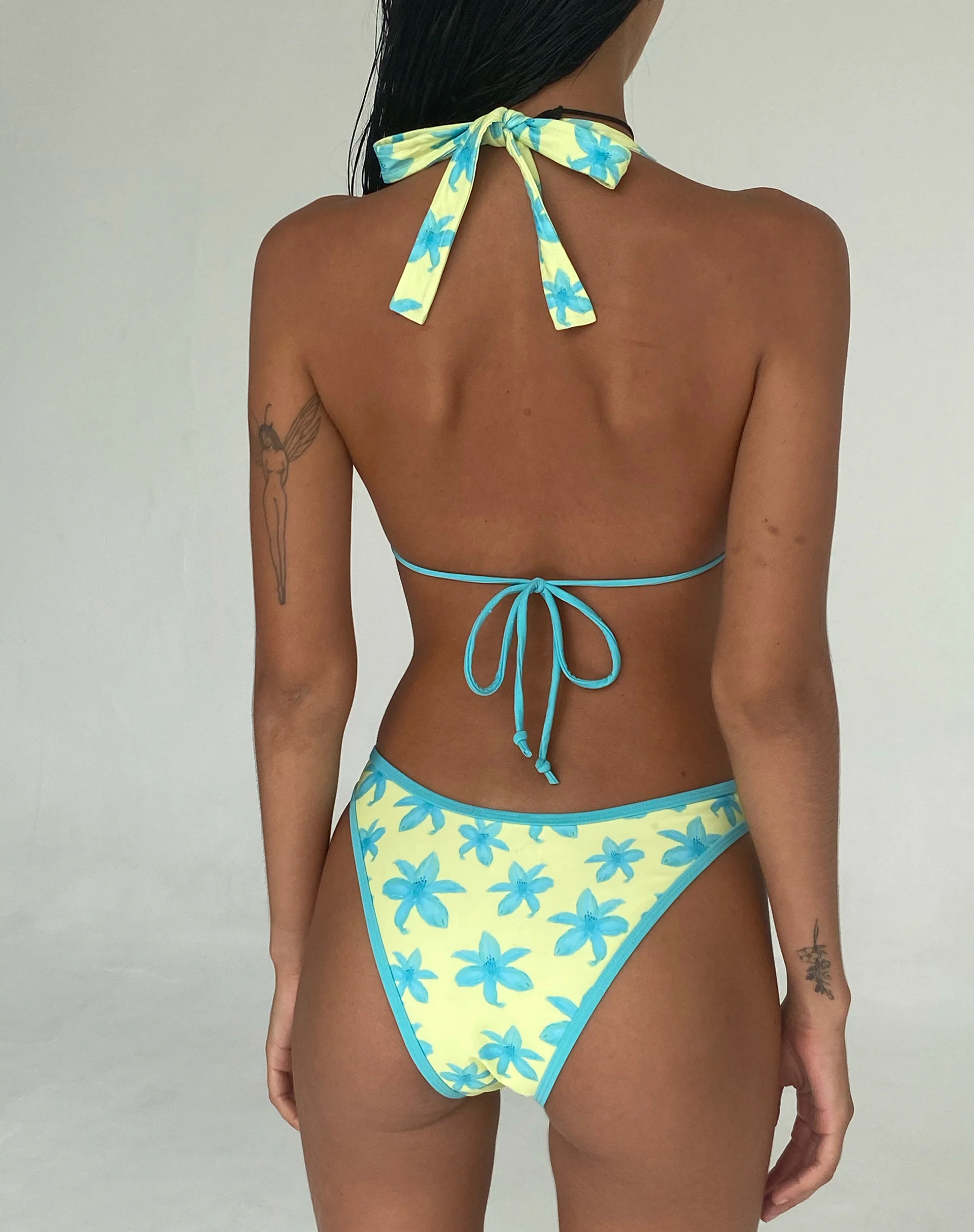 Cerry Bikini Top in Yellow Painted Flower - Image 7