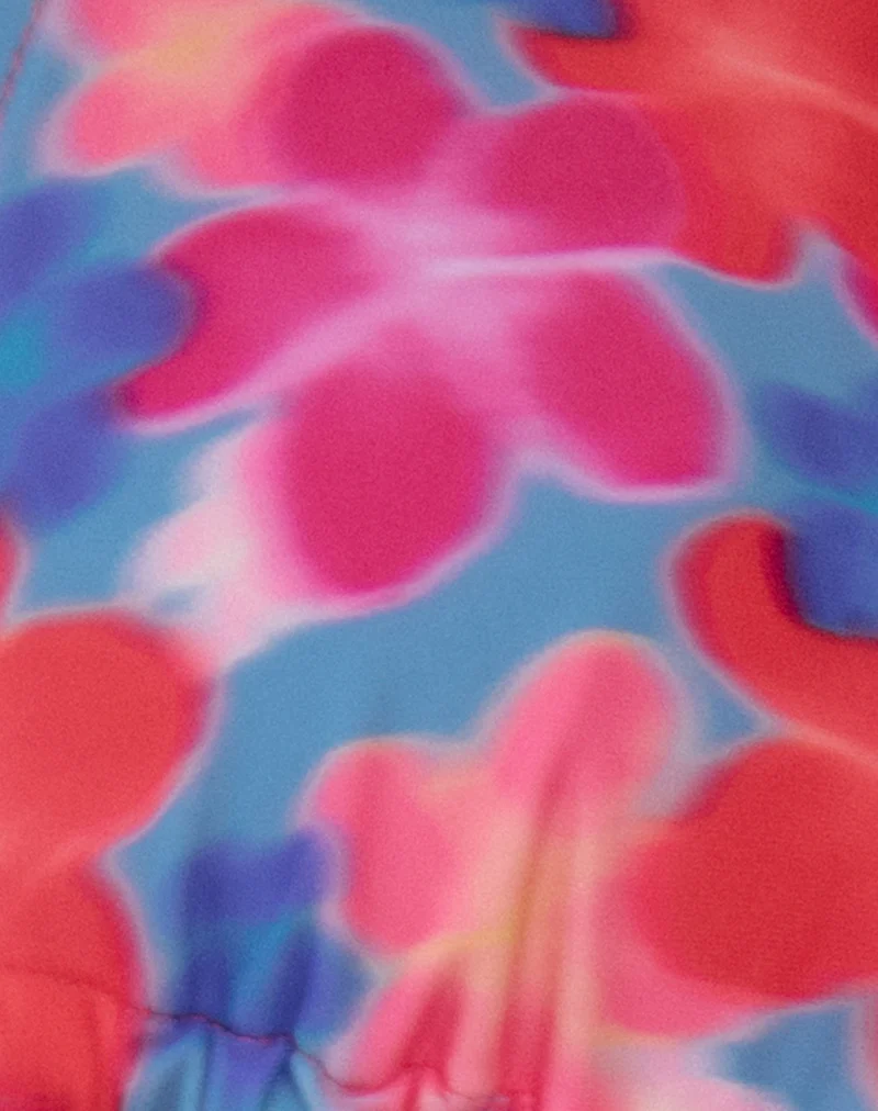 Cerry Bikini Top in Blurred Flower Blue and Pink - Image 7