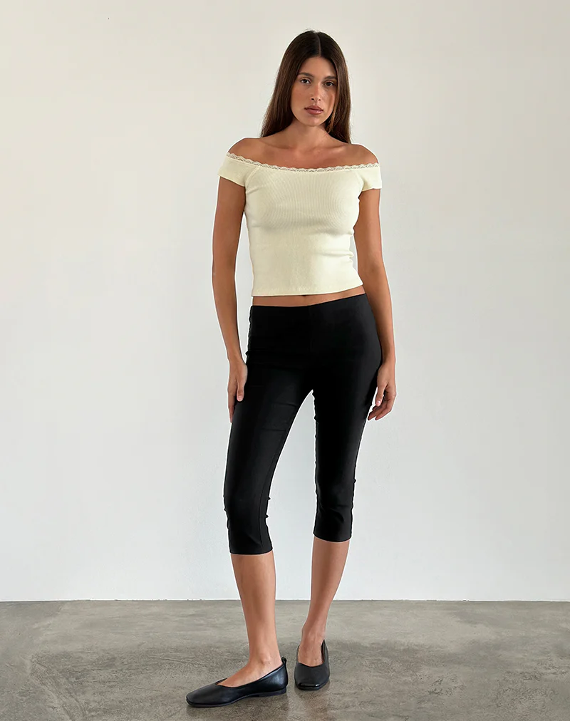 Chacha Top in Rib Lace Buttercream - Image 3