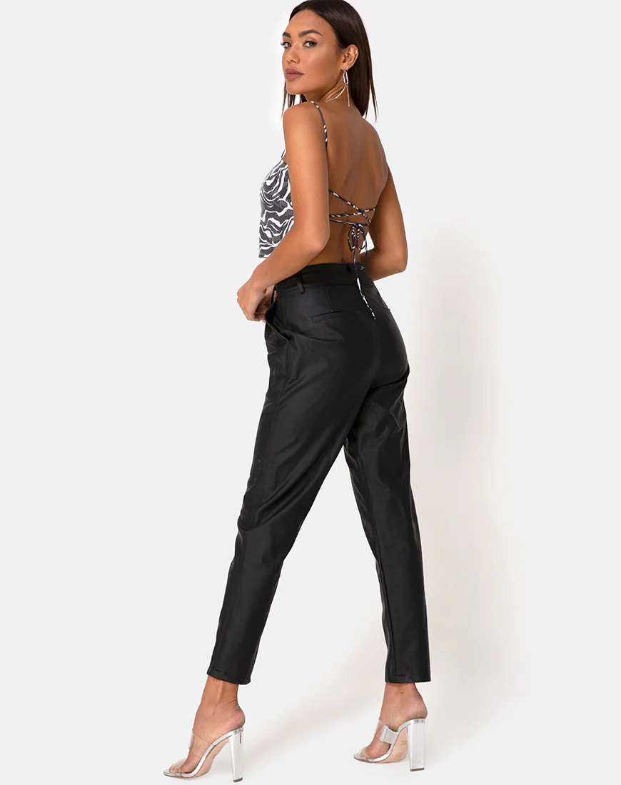 Champo Crop Top in Trippy Zebra Clear Sequin - Image 4