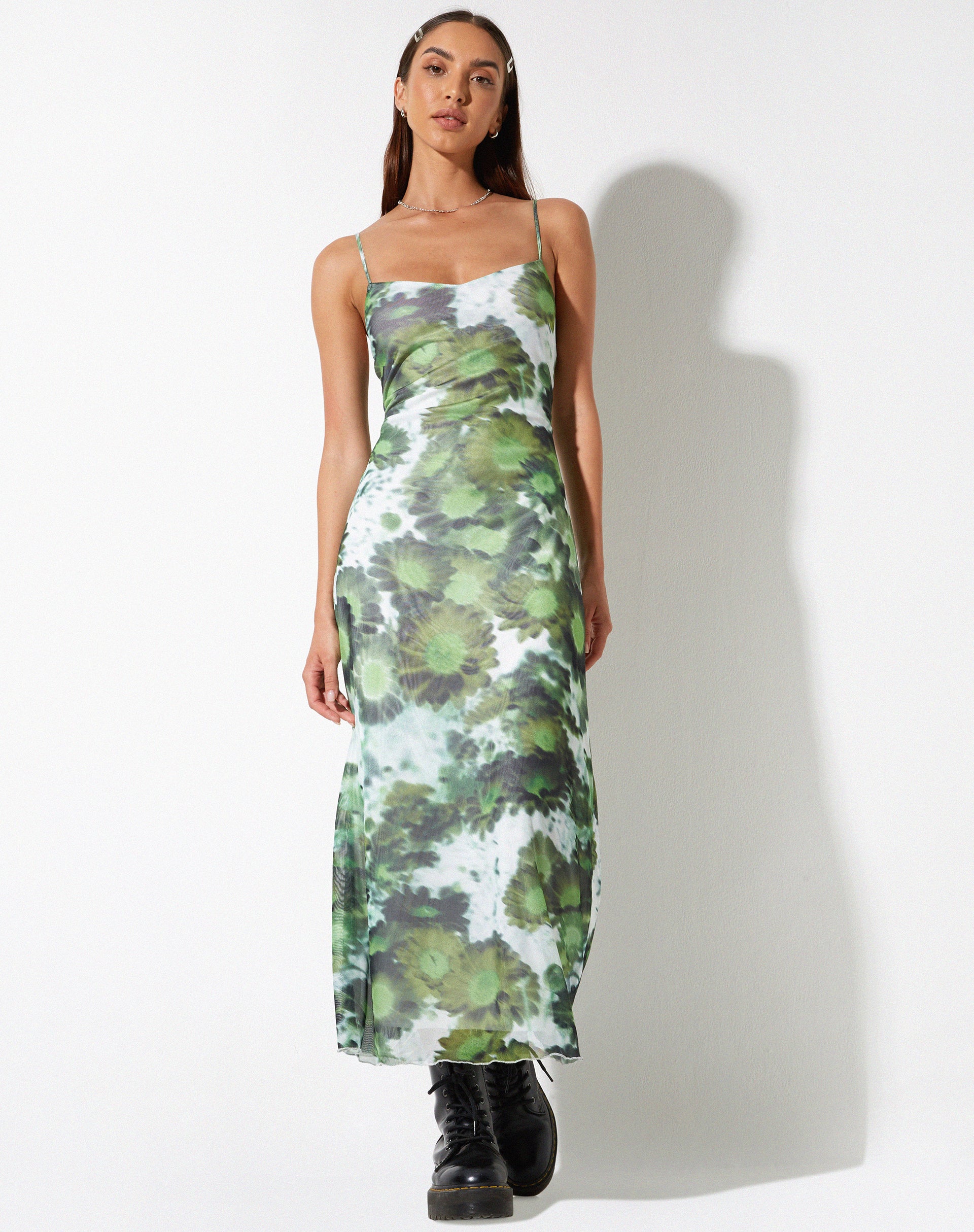 Chanda Maxi Dress in Xray Blurred Daisy Green - Image 3