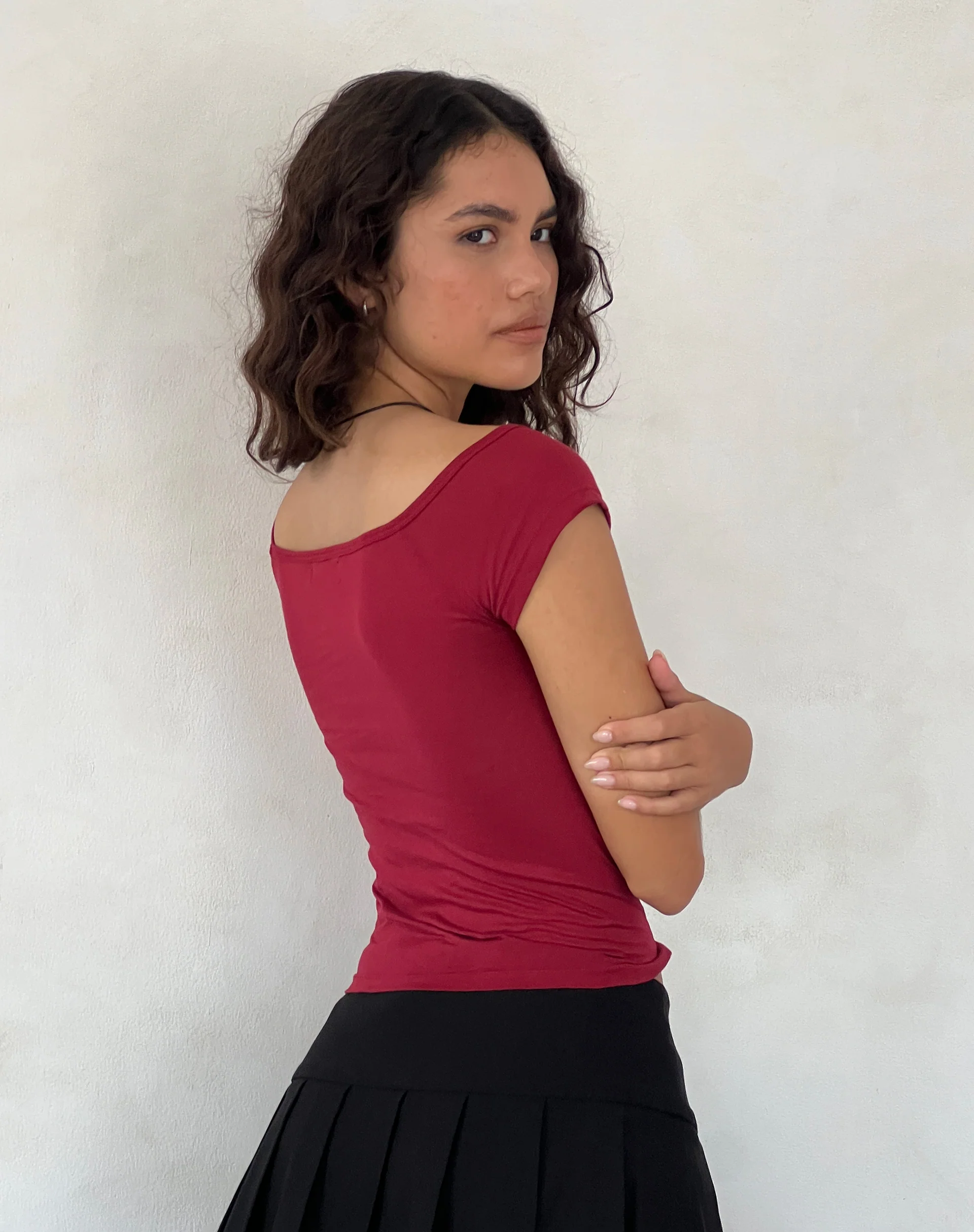 Charya Off The Shoulder Top in Adrenaline Red - Image 5