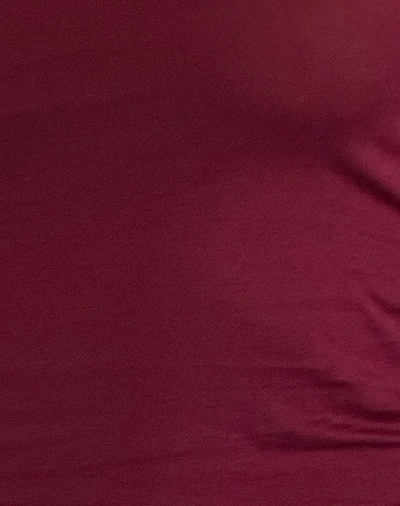 Charya Off Shoulder Top in Burgundy - Image 5