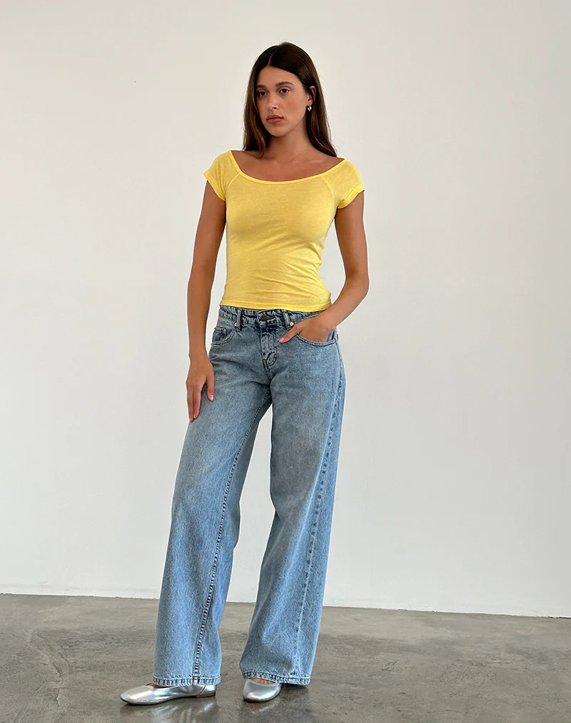 Charya Off Shoulder Top in Lemonade - Image 2
