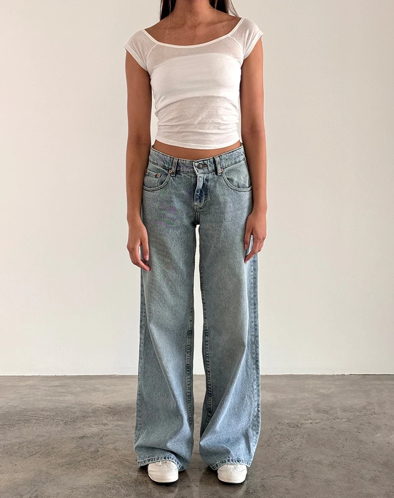 Charya Off The Shoulder Top in Off White - Image 3