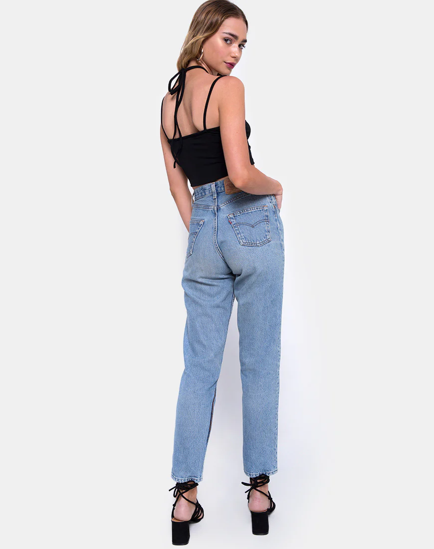 Chateau Crop Top in Black - Image 4