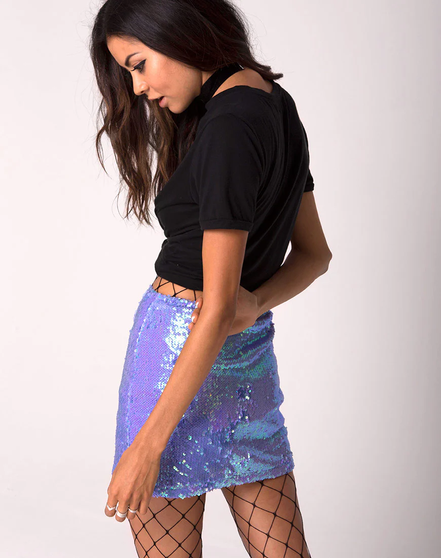 Cherry Tube Skirt in Mermaid Fishcale Sequin - Image 2