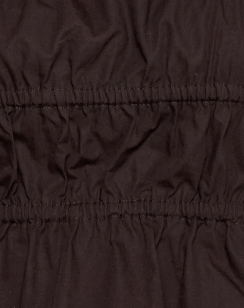 Chibi Ruched Tie Top in Bitter Chocolate - Image 6