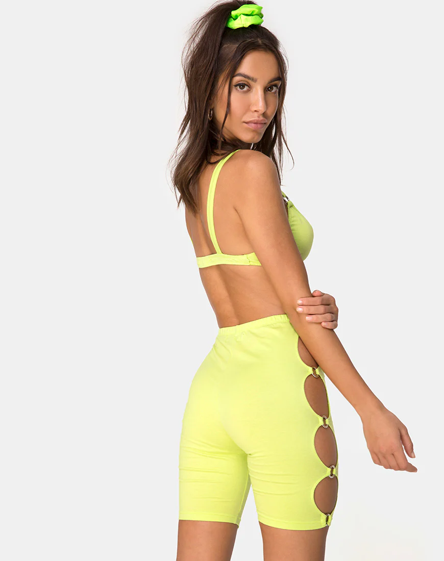 Chiel Cycle Short in Lime - Image 2
