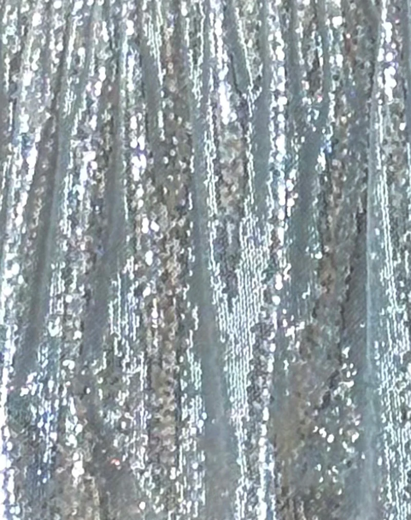 Chima Mini Skirt in Sequin Silver Chrome - Image 7