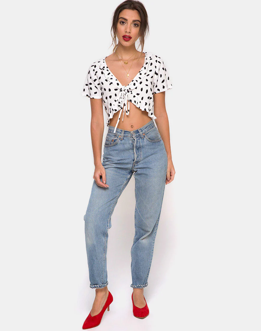 Chisa Top in Diana Dot White - Image 3