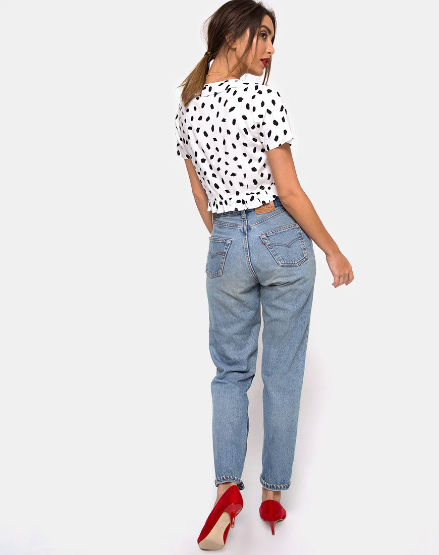 Chisa Top in Diana Dot White - Image 4