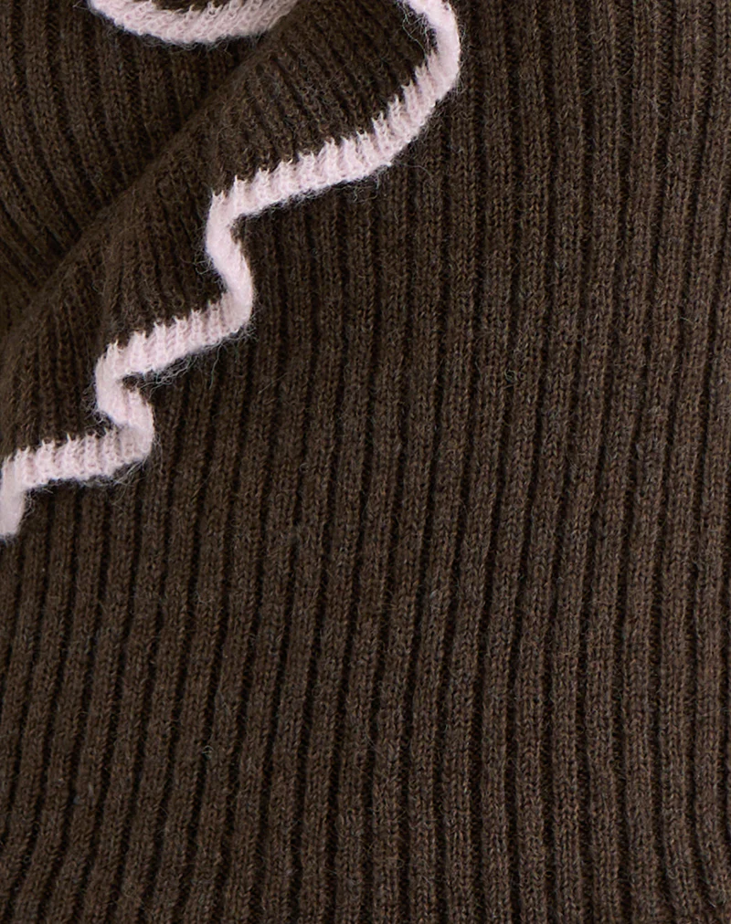 Christella Top in Dark Chocolate with Pink - Image 7